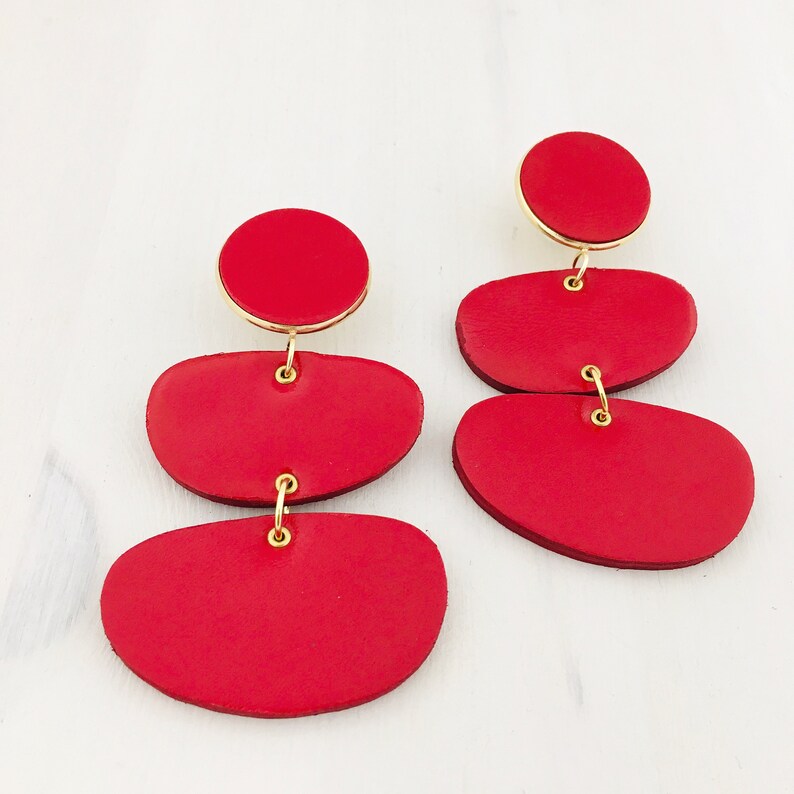 Statement Large Earrings White Bold Earrings Teardrop Etsy