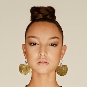 Handmade Brass Statement Earrings: Tribal Dangle Jewelry