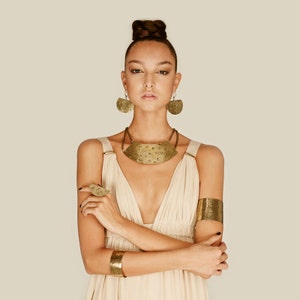 Statement Brass Wedding Necklace: Ethnic Bridal Jewelry