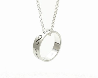 Partnerkette Anhänger mit Gravur die personalisierte Geschenkidee - Freundschaftskette Familienkette Namenskette Partnerschmuck GONC108