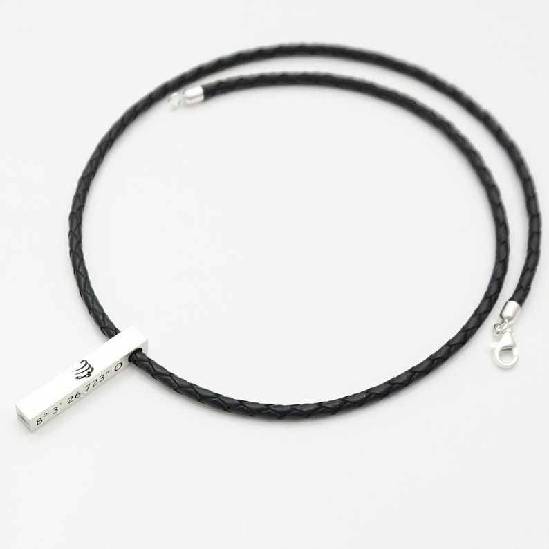 Pendant with Engraving Zodiac Sign the personalized Gift idea-Bar family Necklace And Name Chain Barren chain Men/'S jewelry GONC114