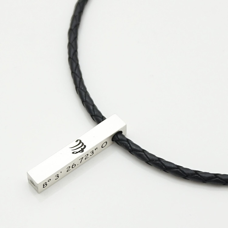 Pendant with Engraving Zodiac Sign the personalized Gift idea-Bar family Necklace And Name Chain Barren chain Men/'S jewelry GONC114