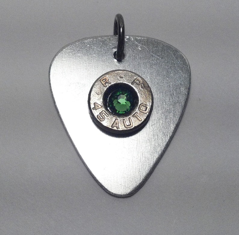 Steampunk Bullet Large Guitar Pick Keychain Charm w/ Choice of Etsy