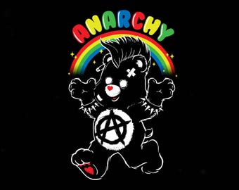 Anarchy, Dont care, Middle Finger Care Bear stickers