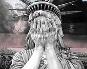 Crying Statue of Liberty stickers