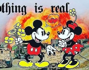 Nothing is Real Mickey & Minnie Mouse pin back