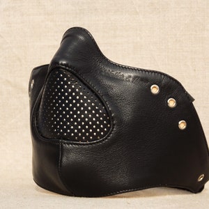Motorcycle Riding Mask Black Lamb Leather Thunderbird Black Rider De ...
