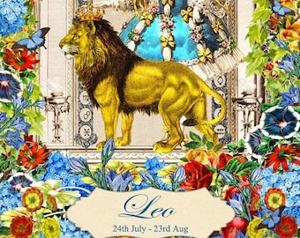Leo greetings card, blank for your own message, designed & printed with love in the UK, see description for multi-card discount