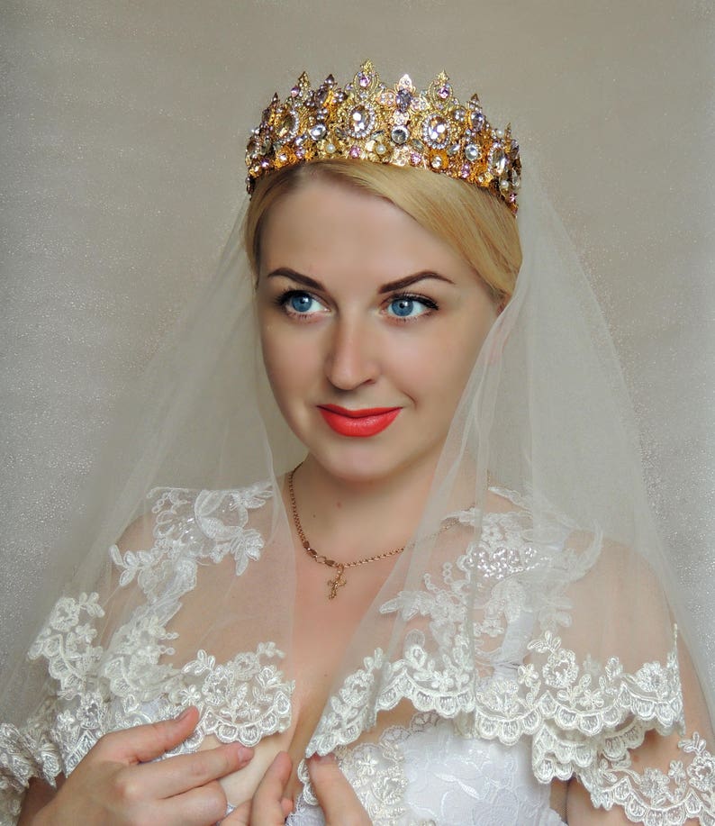 Couronne & Écharpe 14 Ans Pour Fille - Tiare Princesse En Cristal Or Rose - Décoration Anniversaire Cadeau