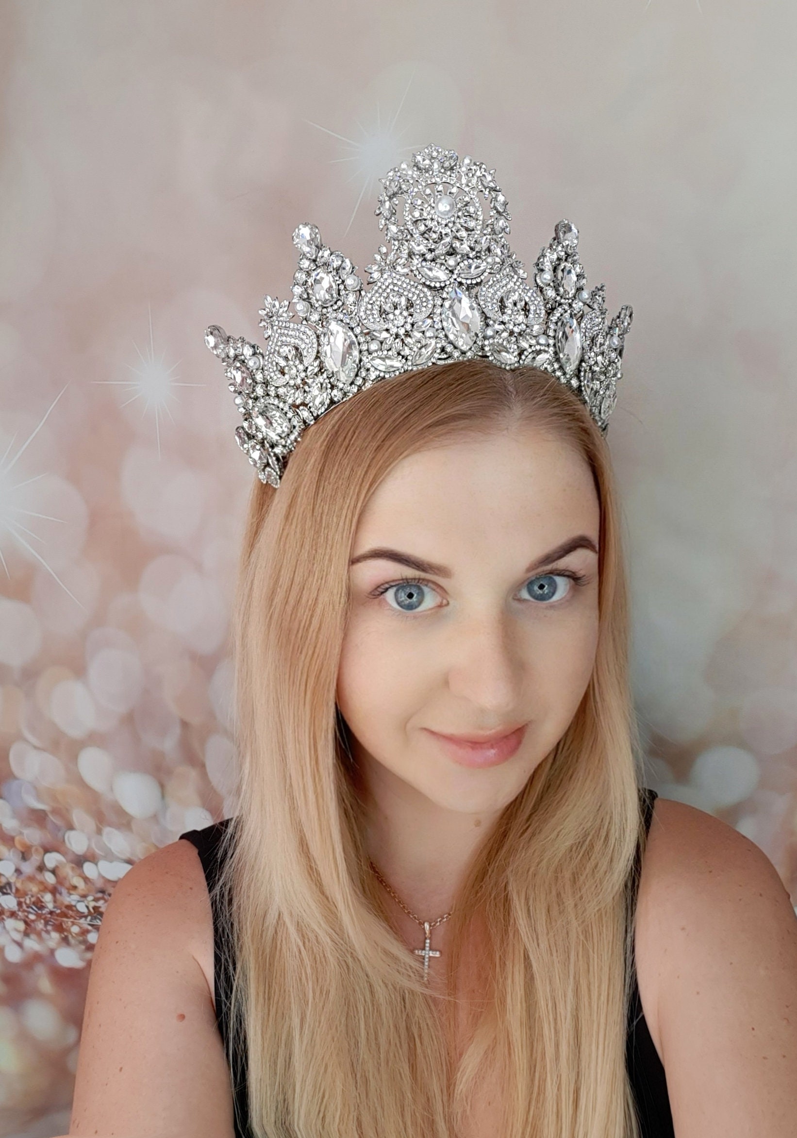 Hochzeitsdiadem Mit Strass - Prinzessin Krone Für Braut & Festlichkeiten