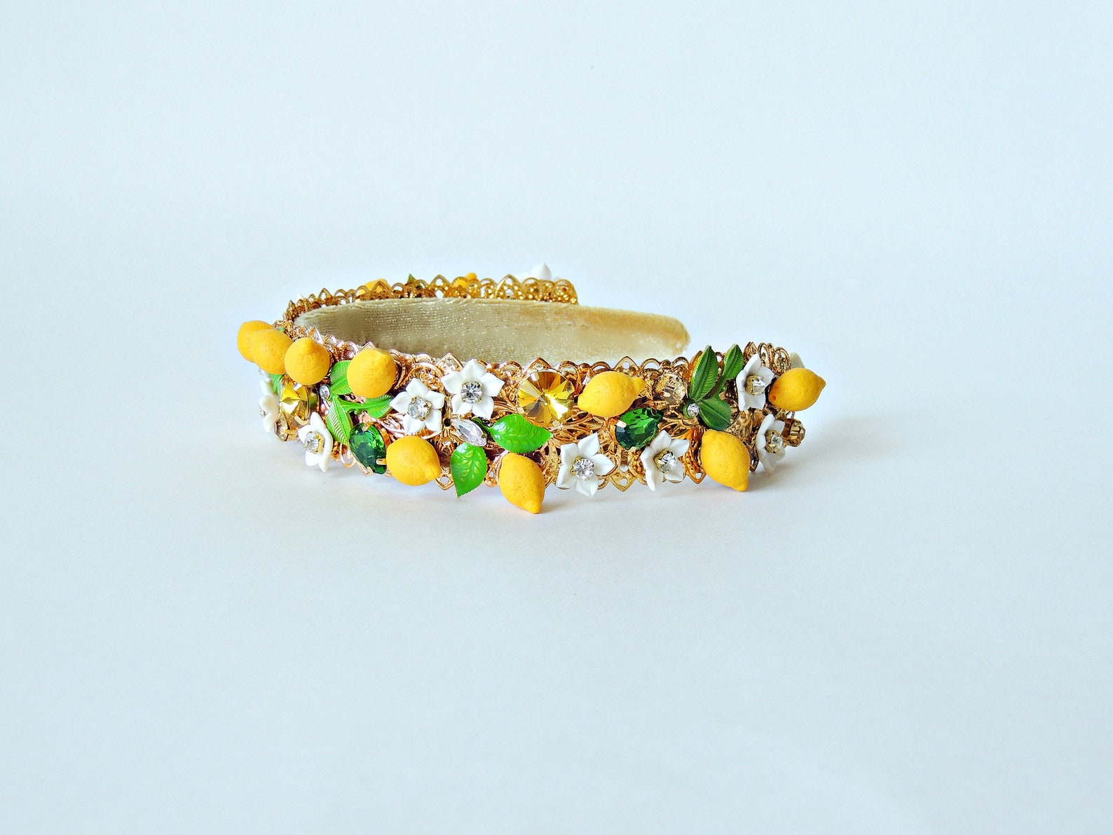 Headband with lemons Baroque headband Wedding headband Etsy