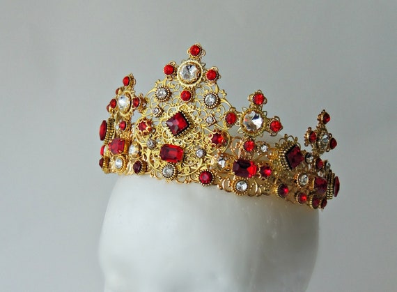 Yean Couronne Baroque Vintage Diad/ème Verte Strass Serre T/ête de Mari/ée Demoiselle dhonneur