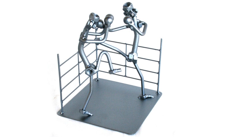 Kickbox trainer and teacher gift K1 gift nuts and bolts metal sculpture male vs female