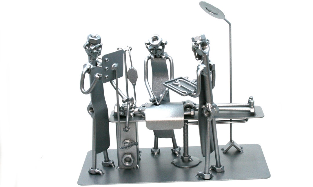 Personalized Nuts and Bolts Sculpture for Surgeon, Customheart Surgeon Metal Sculpture With