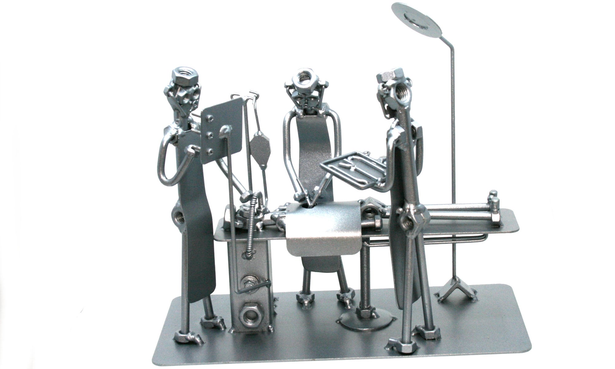 Welded Metal Art Heart Surgeon, Nuts and Bolts Phd Graduation Gift, Steel Sculpture Medical Student Gift, Doctor Appreciation Gift