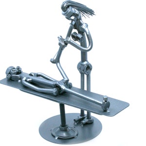 Metal sculpture physiotherapist gift, Osteopath welded metal art, physiatrist gift rehabilitation, Physiotherapist gift art metal sculpture