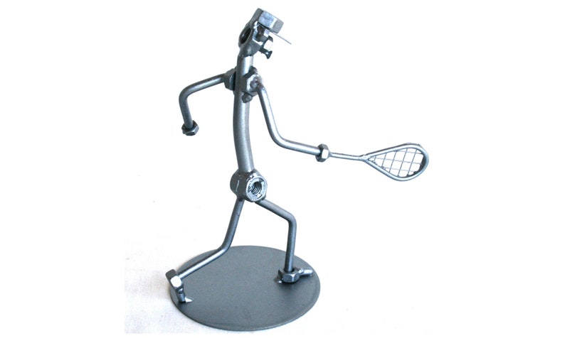 Tennis Coach retirement gift, Handmade Tennis Player Gift nuts and bolts scrap metal sculpture, Athletic trainer Tennis Tournament Prize image 7