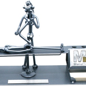 Metal sculpture physiotherapist gift business card holder, Osteopath welded metal art, Physiotherapist art metal sculpture ddexc organizer image 5