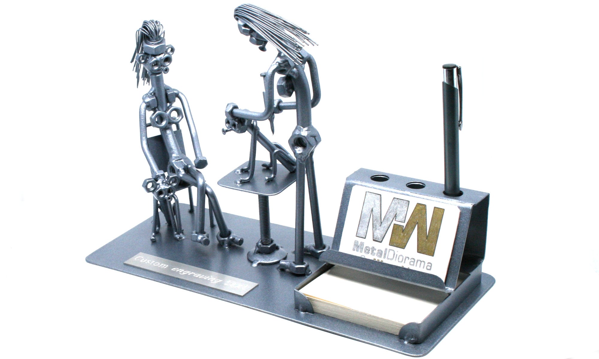 Metal Tabletop Business Card Holder Etsy