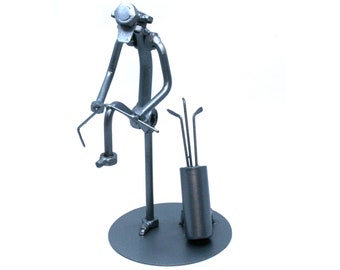 Personalized Golf Gift for Men, Funny Golf Trophy, Funny Nuts And Bolts Golf Decor, Angry Golfer Welded Metal Art, Bad Golfer Sculpture
