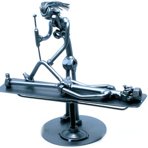 Orthopedic surgeon figurine gift, Surgical tech gift nuts and bolts sculpture, surgeon gift Scrap metal art, Welded metal Sculpture