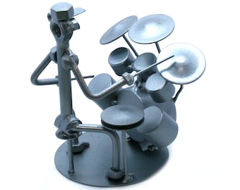 Drummer gift, Drummer decor Drum player gift nuts and bolts metal sculpture