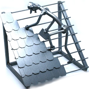 Escultura de metal personalizada de trabajador de techos de construcción masculino, figura de metal hecha a mano con tuercas y tornillos de padre manitas constructor mecánico de techos