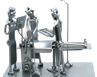 Escultura de cirujano de otorrinolaringología (tuercas y tornillos), regalo personalizado para audiólogo, caricatura personalizada, médico otorrinolaringólogo, otorrinolaringología, regalos de otorrinolaringología