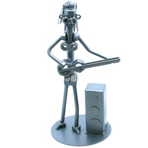 Personalized Gift for guitar player guitarist, Nuts and bolts sculpture for a guitar player, Band leader Acoustic Guitar Music