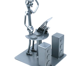 Scrap Metal Sculpture DJ Model Figurine Nuts and Bolts
