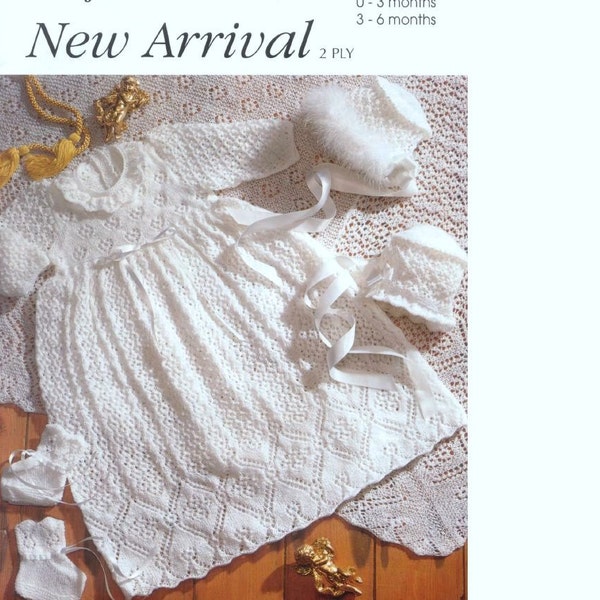 Baby Knitting PATTERN - Heirloom Baby's Christening robe, shawl, bonnet and booties - BEST PRICE