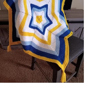 Star Blanket/Afghan CROCHET PATTERN - Easy Baby Afghan download ENGLISH only