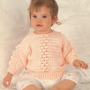 Crochet Pattern - Baby/Toddler Bobble Jumper/Sweater - 18 - 24 inch PDF ALMOST FREE