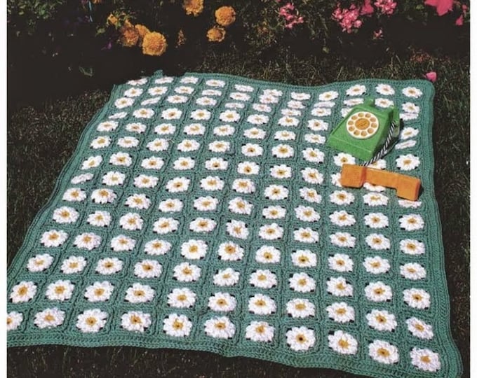 Daisy Flower Afghan Crochet Pattern Daisies Afghan Crochet Etsy Australia