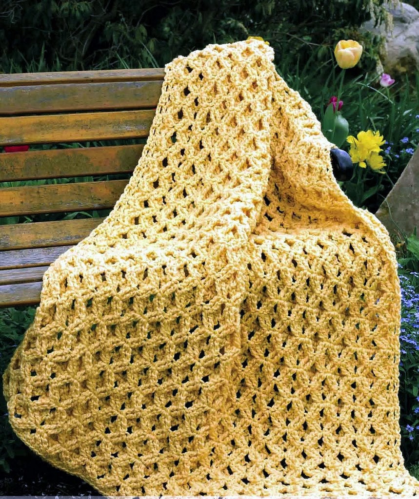 Crochet Pattern Afghan/Bedspread Trellis Design