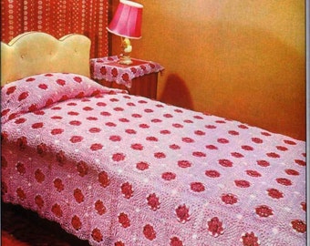 Crochet Pattern - Thread Bedspread Throw cover Blanket PDF download