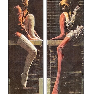 Knitting PATTERN - Lace and Rib knit stockings/hose -  Retro 1960s - Immediate download ENGLISH language