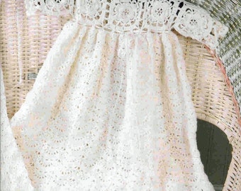 Crochet Pattern - Irish Rose Christening Layette -  3 to 9 months Gown Bonnet Booties