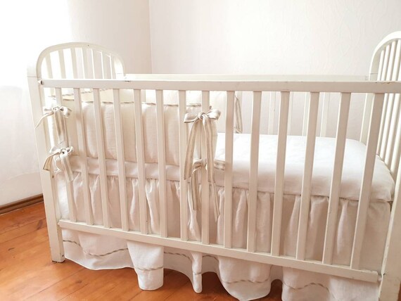 ivory crib bumper