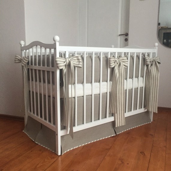 Gender Neutral Baby Bedding Crib Sets Natural Linen Crib Etsy