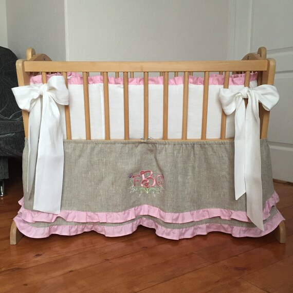 bassinet bedding set bumper and skirt