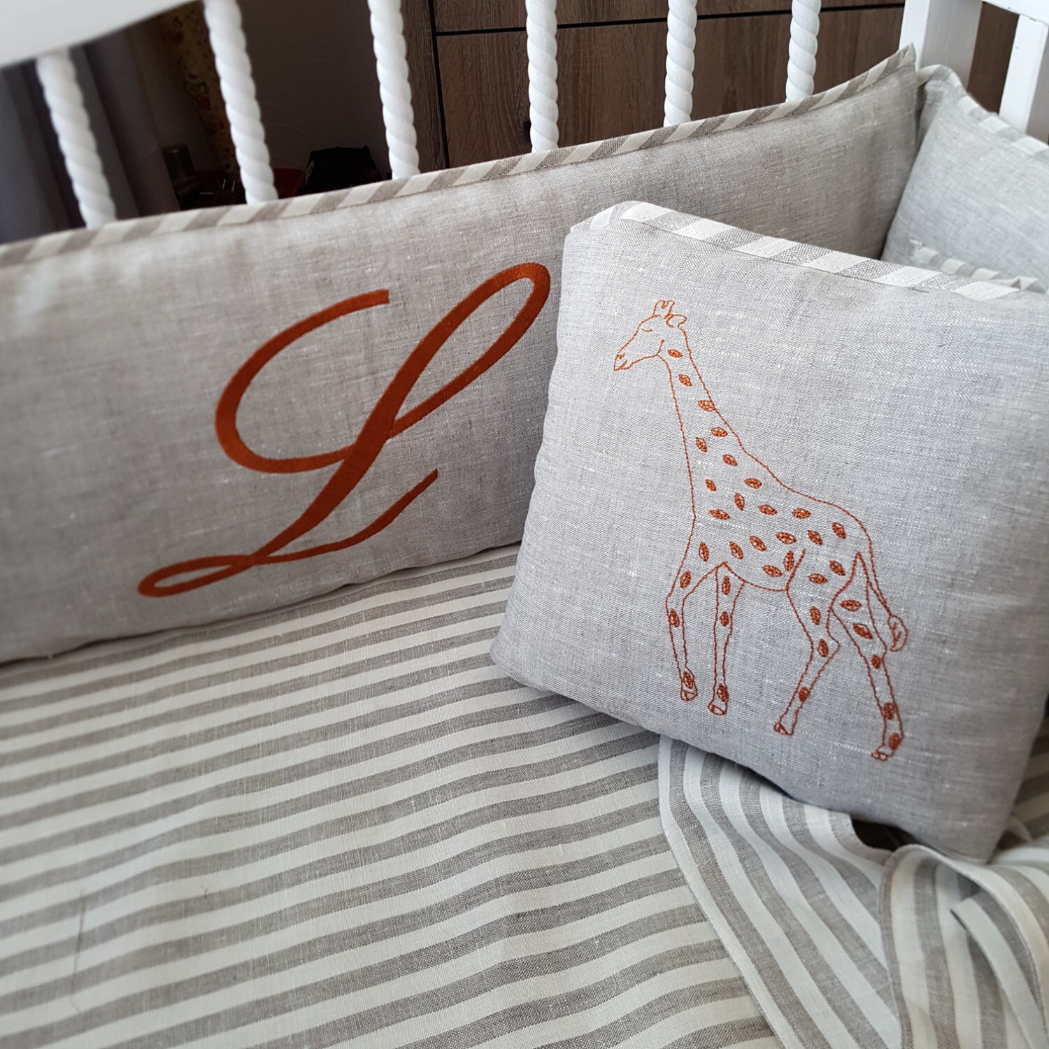 Bedding Sheets & Pillowcases Home & Living Personalised Cot Sheet etna