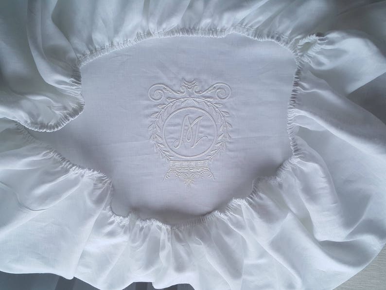 Round Crib Fitted Sheet From Natural Linen Etsy