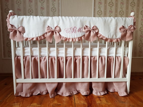 blush pink crib skirt