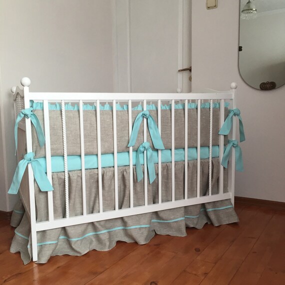 Gender Neutral Baby Bedding Crib Sets Natural Linen Crib Etsy