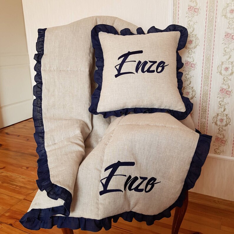 Linen Quilt Baby Quilt Baby Blanket Decorative Pillow Etsy