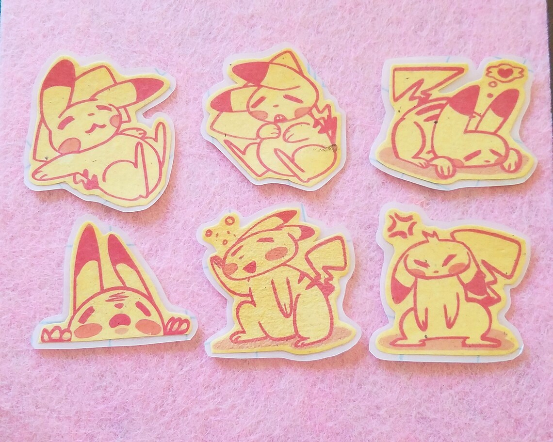 Pika Pika Handmade Anime Sticker Pack - Etsy