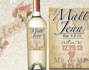 Anniversary Gift - Custom Wine Label Anniversary or Wedding gift - Custom Wine Label - Anniversary Gift - Personalized Gift for Anniversary