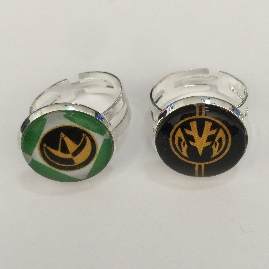 Power Ranger Rings: Green/white - Etsy