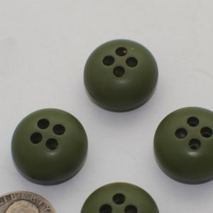 4 Vintage 1&quot; Round Green Button Lot